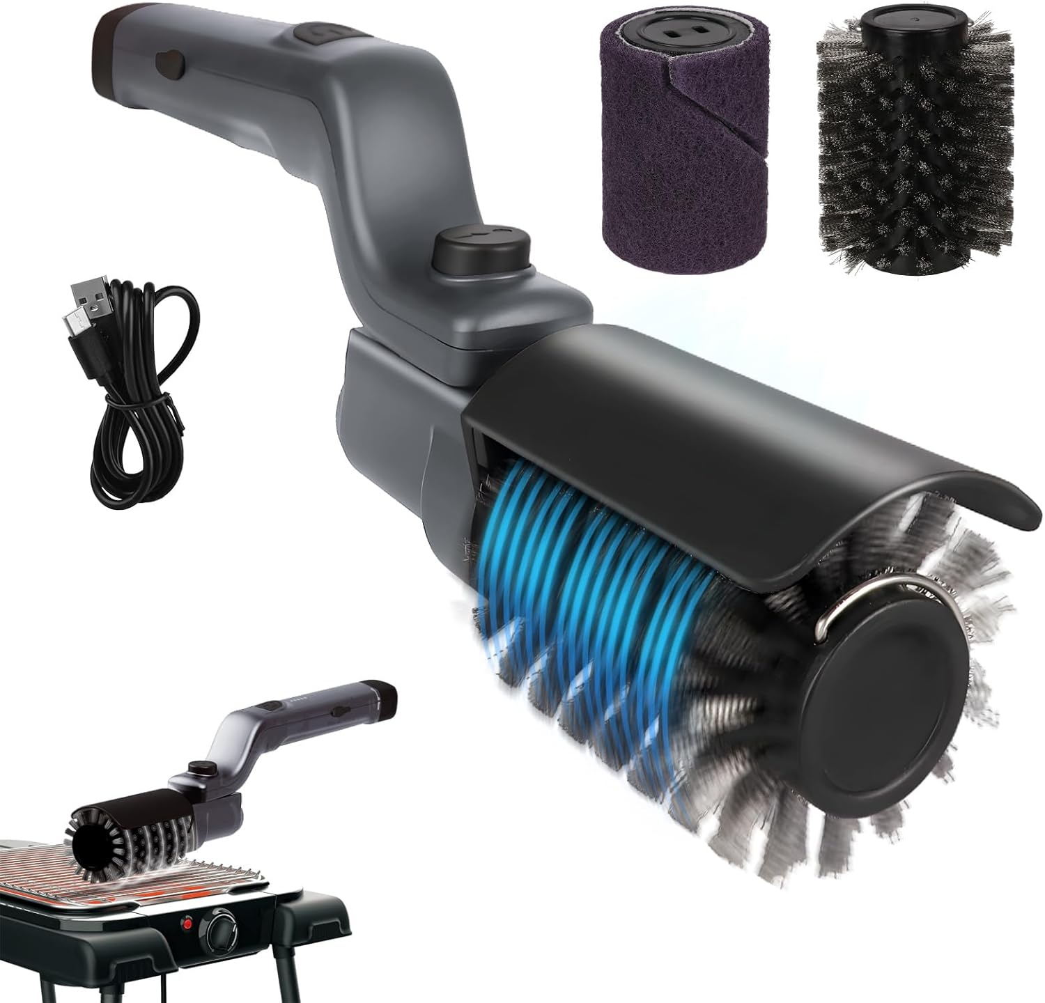 GrillVortex – Motorized Cordless Grill Power Cleaner